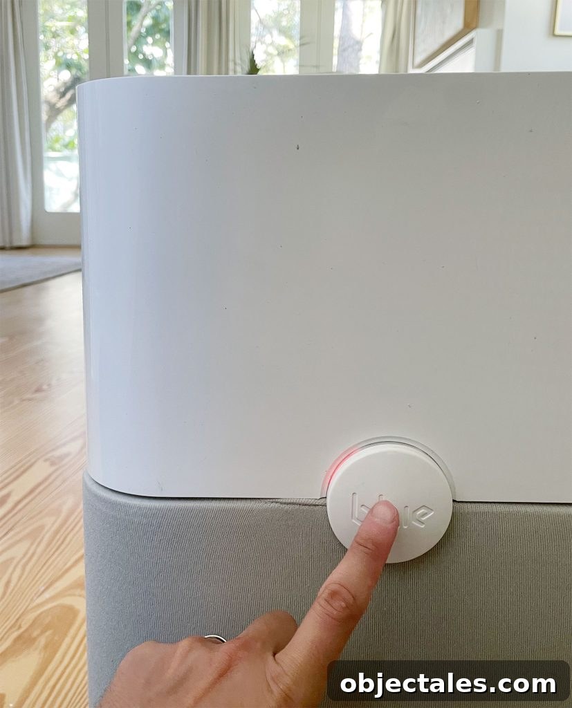 How to Choose a Home Air Purifier for Cleaner Indoor Air 9 Red Light On Blueair Blue Air Purifier Indicating Filter Change