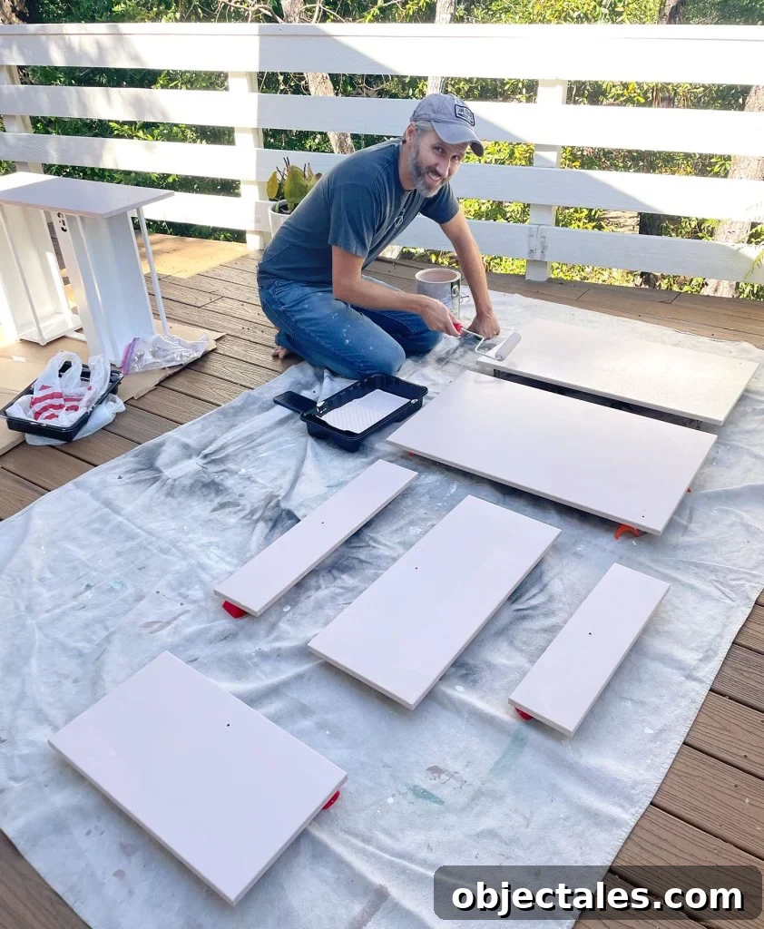 John Painting Ikea Cabinet Doors With Small Foam Roller
