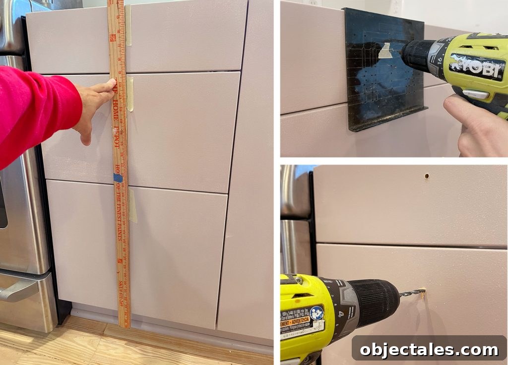 Drilling Holes For Drawer Knobs On Painted Ikea Kitchen Cabinets
