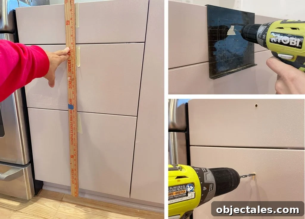 Drilling Holes For Drawer Knobs On Painted Ikea Kitchen Cabinets
