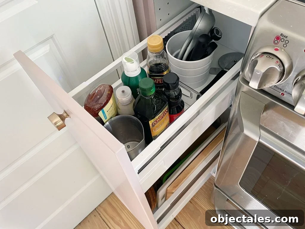 Larger Slide Out Ikea Drawer With Cooking Oils