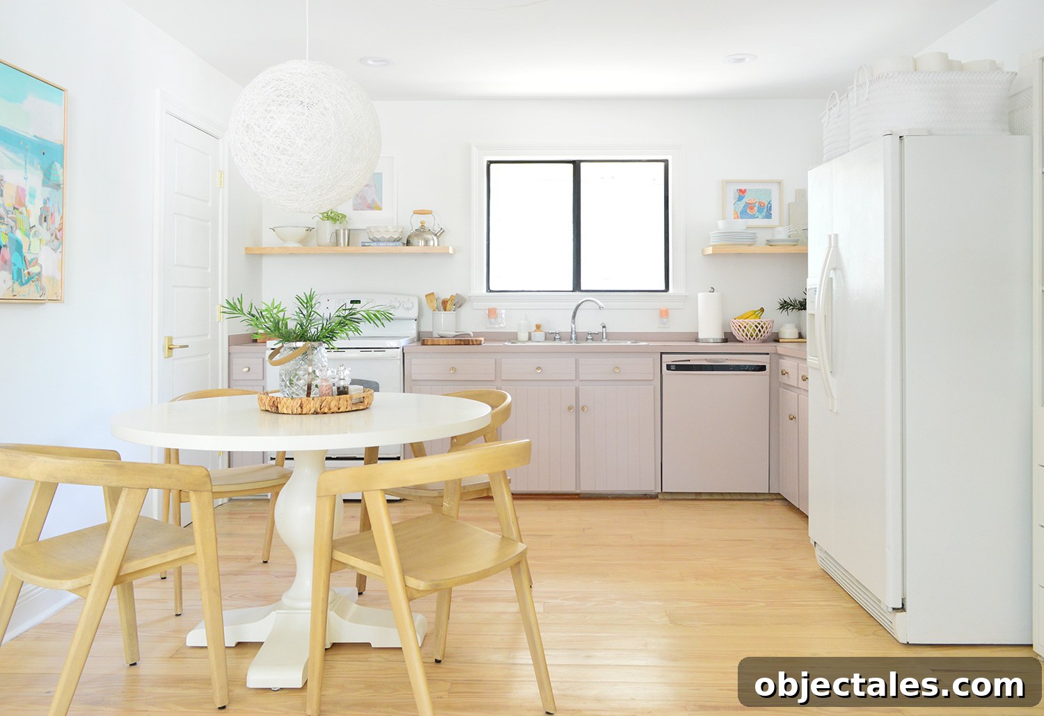 Small IKEA Kitchen Storage and Organization Ideas 3 Old Photo Of Kitchen Right Before Renovation With Pedestal Table Mauve Cabinets Freestanding White Fridge