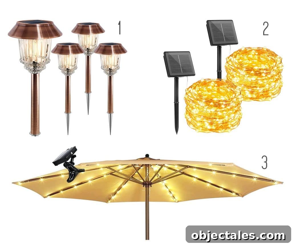 Top Outdoor Solar Lights for Brighter Yards and Patios 6 Grid Of Three Solar LED Backyard Products