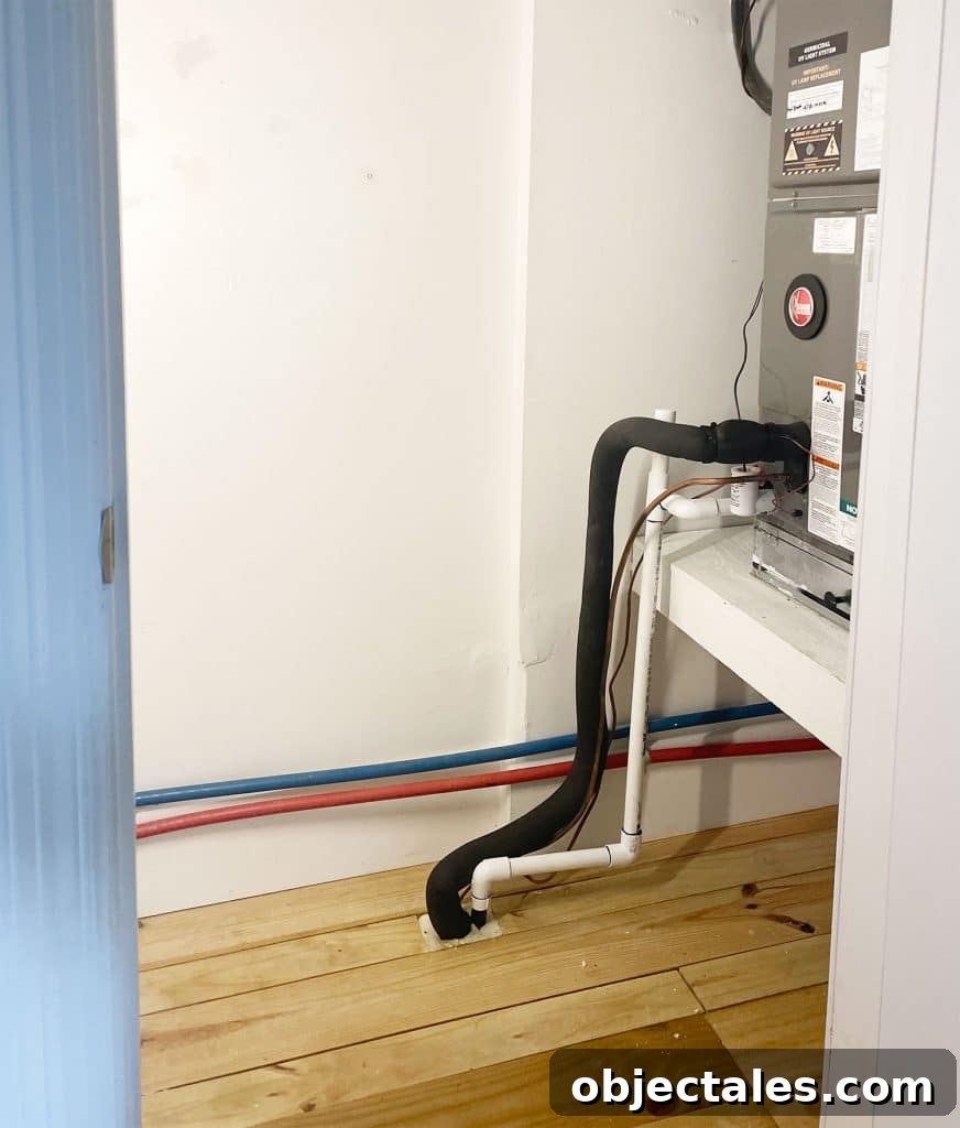 Utility Closet Storage Ideas to Maximize Space 10 HVAC Wiring Moved In Utility Closet To Make Room