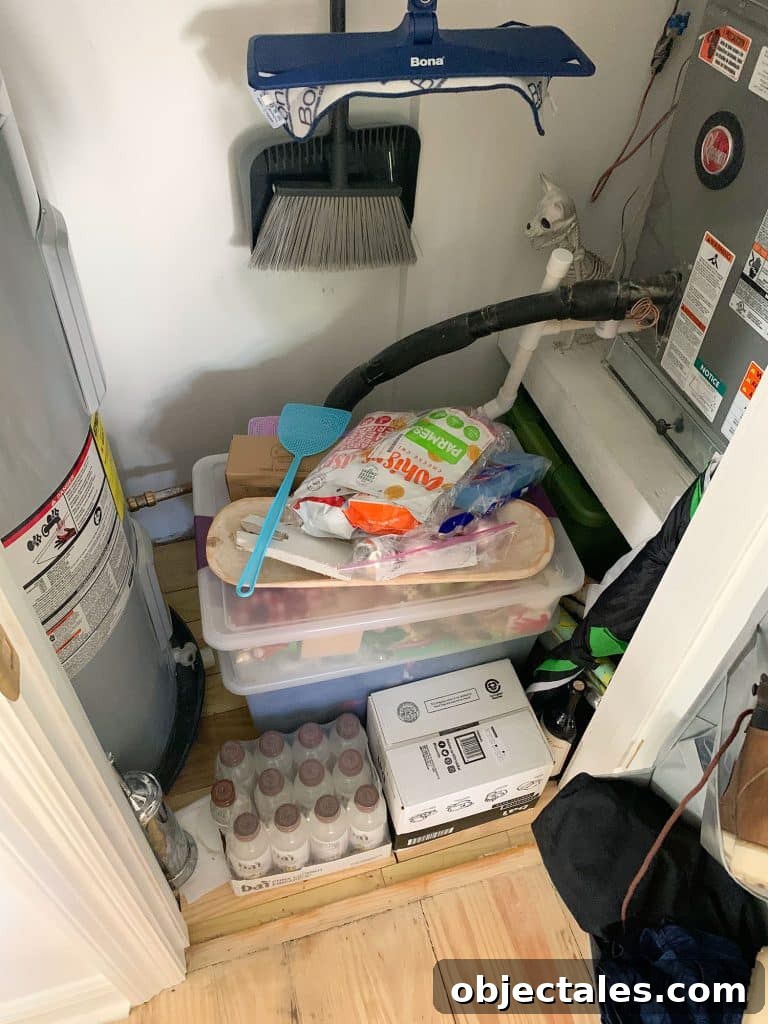 Utility Closet Storage Ideas to Maximize Space 5 Random Storage Thrown On Floor Of Utility Closet