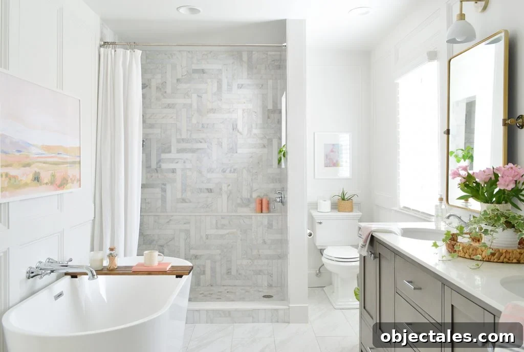Rooms People Rarely Miss After Downsizing 15 Marble Traditional Bathroom With Herringbone Walk In Tile Shower