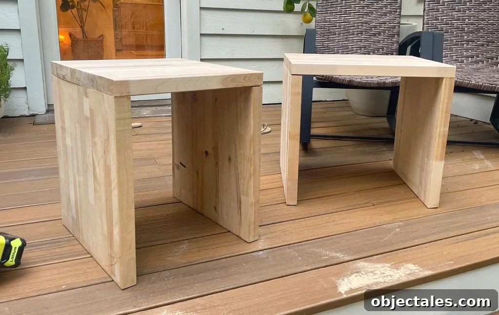 DIY Nightstands Roughly Assembled From Butcher Block