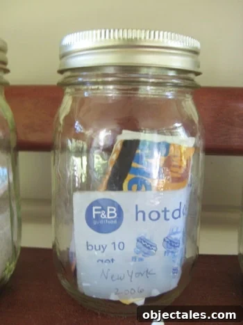 Close-up of keepsake jar