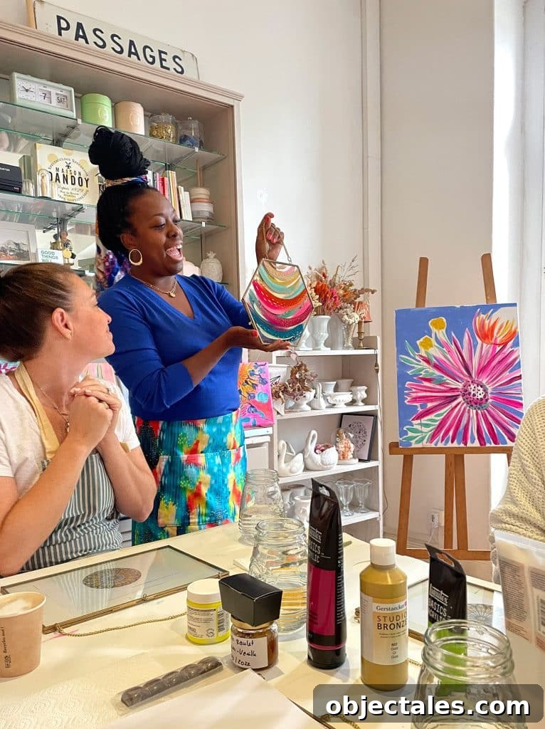 Artist Etta Vee At Painting Workshop In Strasborg France