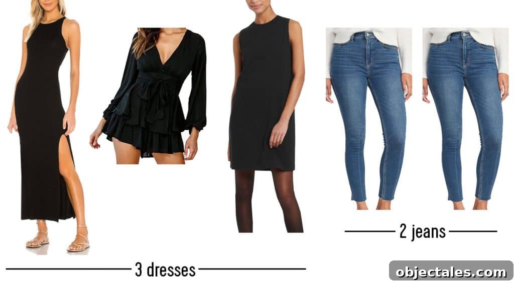 Fashion Mood Board of Dresses And Jeans