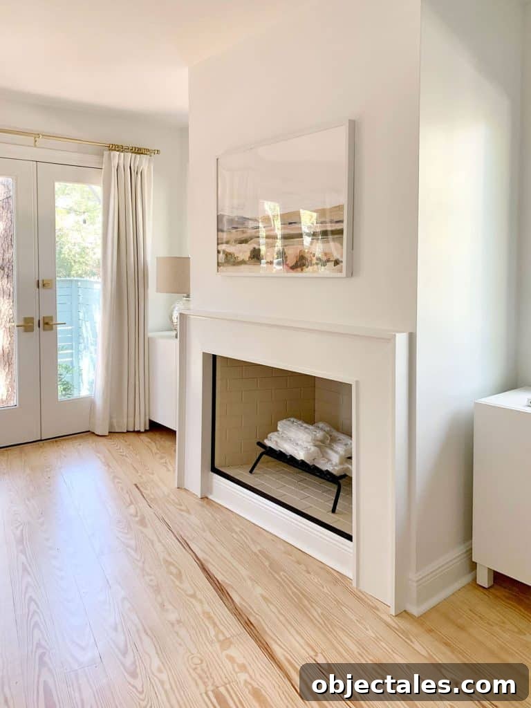 Convert IKEA Besta Cabinets Into Custom Built-Ins 5 White modern fireplace with Ikea Besta storage cabinets sitting on either side