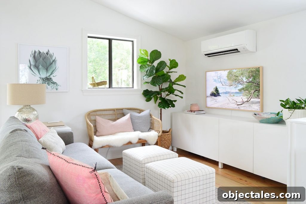DIY Faux Sheepskin Seat Cushion Tutorial 3 Living Room With Large White Ikea Besta Cabinet Media Console