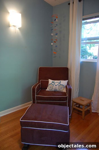 Whimsical Blue Nursery with a Bicycle Mural 4 nursery-after3