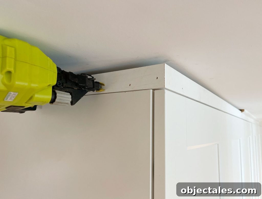 Nailing Trim To Top Of Built In Ikea Pax Wardrobe