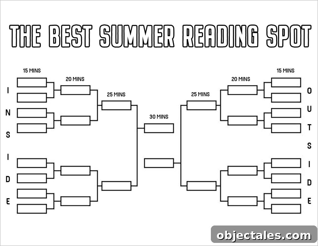 Best Summer Reading Spot Bracket Kids Printable With Times