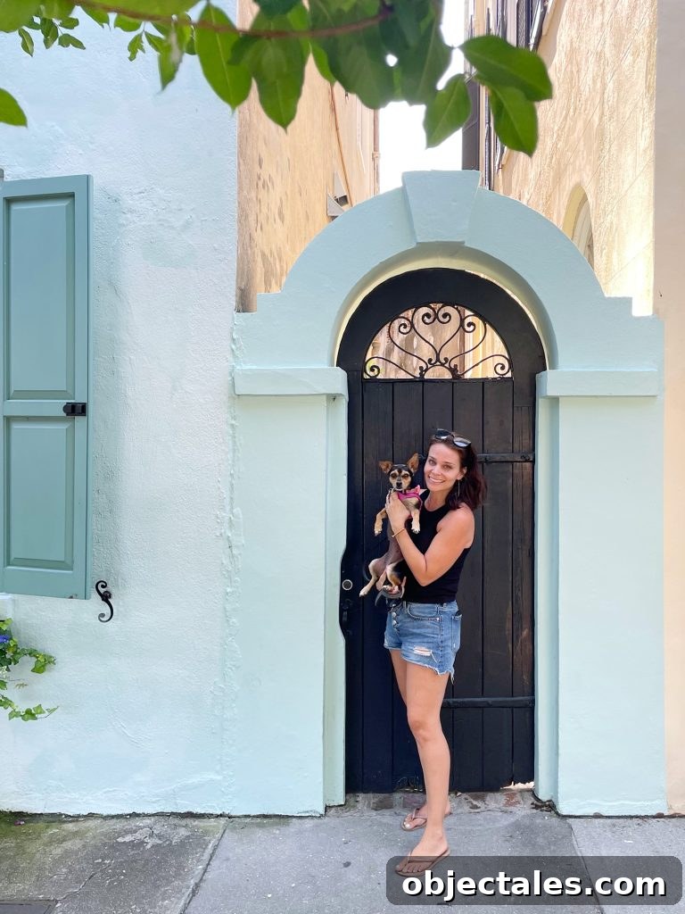 Sherry With Penny The Chorkie At Rainbow Row In Charleston South Carolina