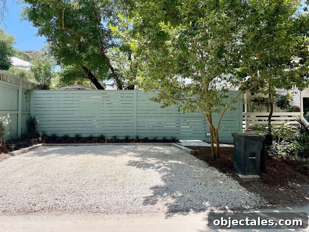 Poured Concrete Walkways and Driveway Installation Guide 12 View of new gravel driveway parking spots from street