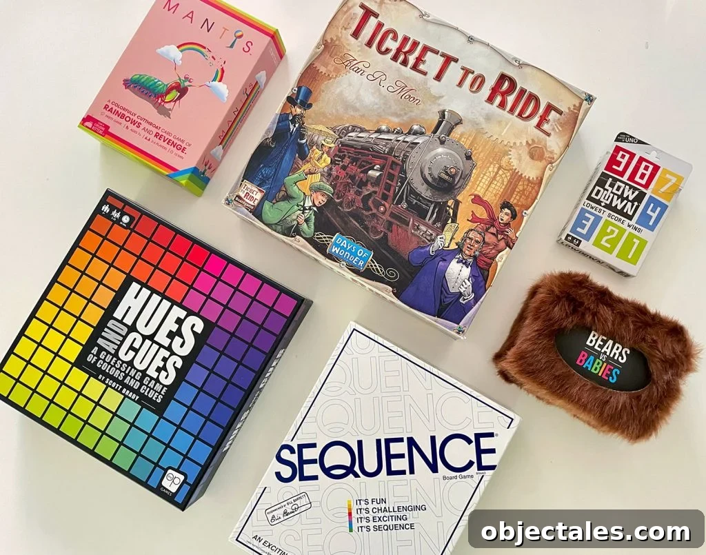 Best Chill Family Board Games Mantis Ticket To Ride Low Down Bears Vs Babies Hues And Cues Sequence