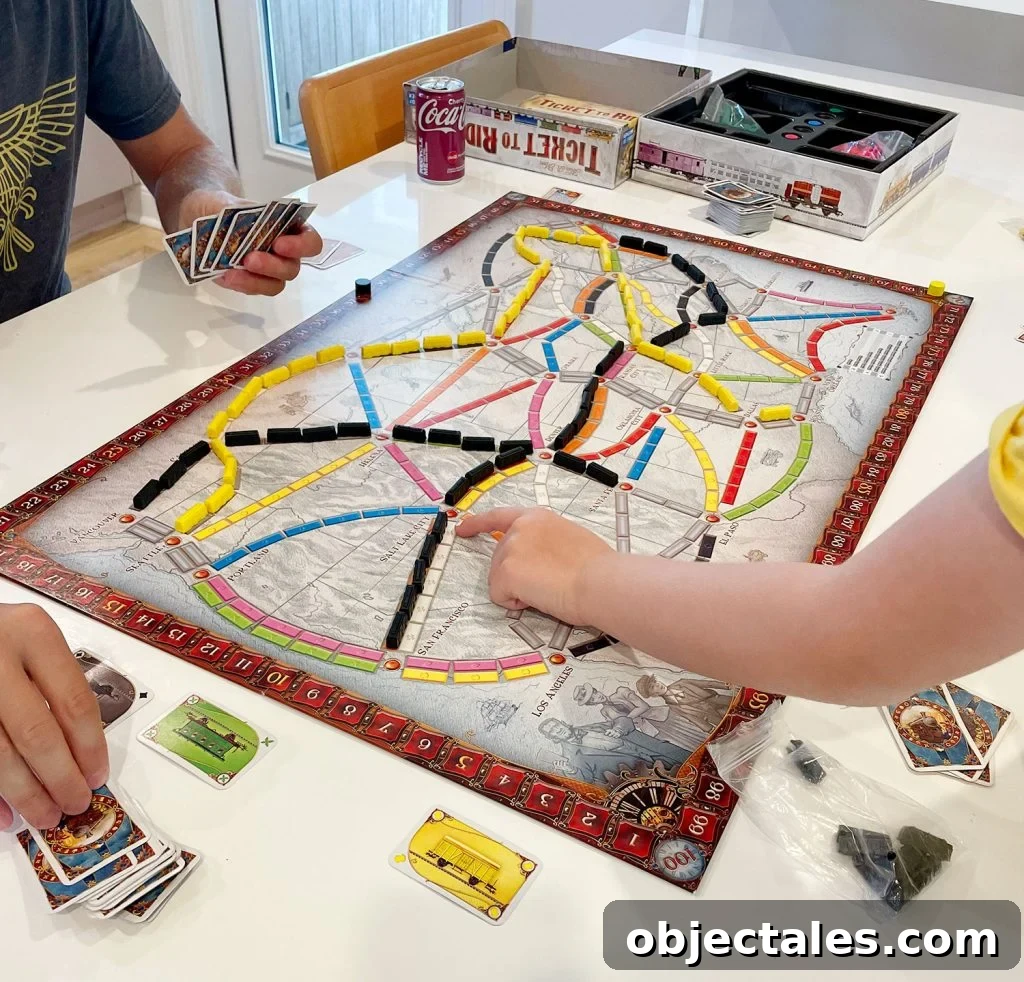Family Board Games for All Ages 5 Family Playing Ticket To Ride Original Version
