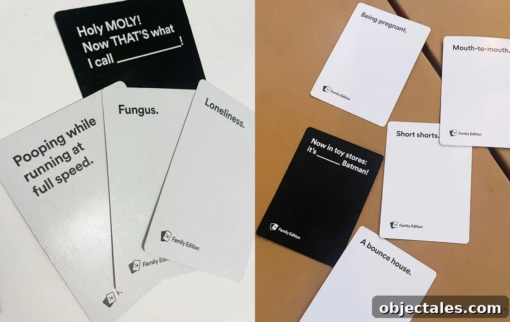 Family Board Games for All Ages 7 Cards Against Humanity Family Edition Sample Cards