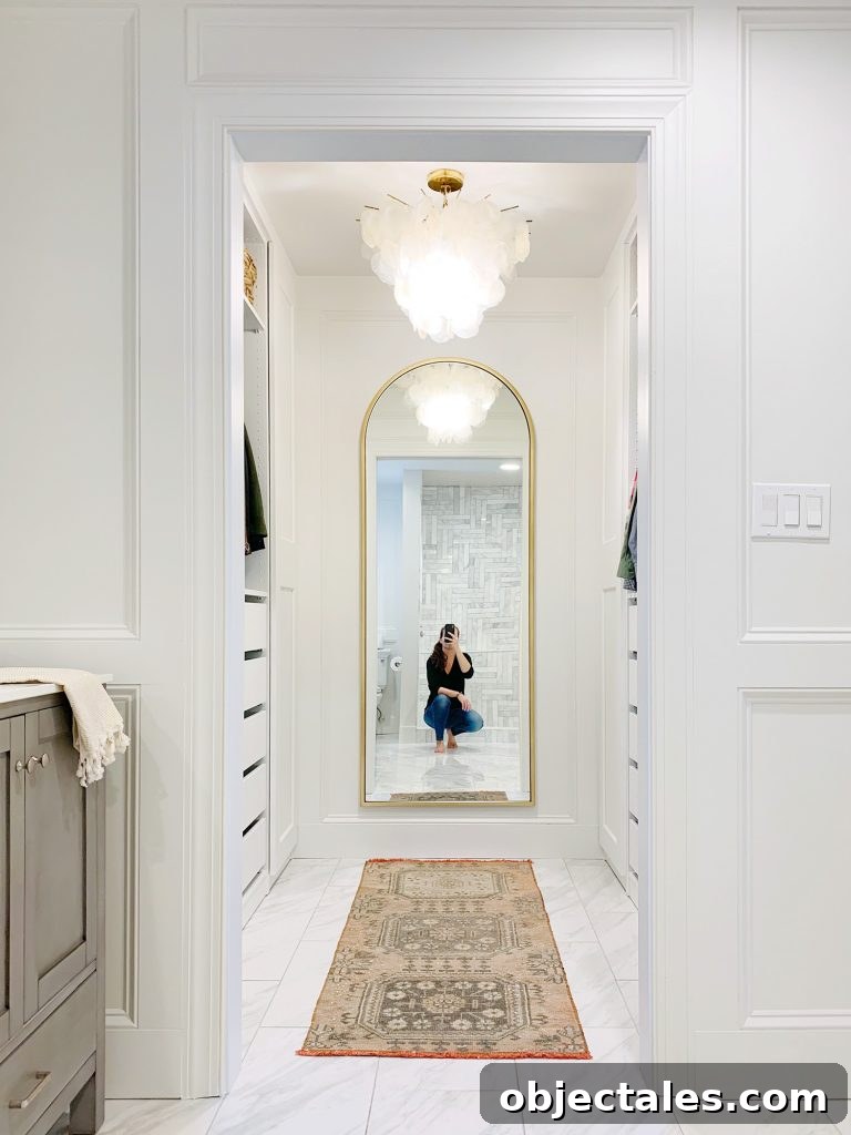 Episode 183: What's Next, House Vibes and an Embarrassing Moment 11 Sherry Selfie In Arched Brass Mirror In Master Closet