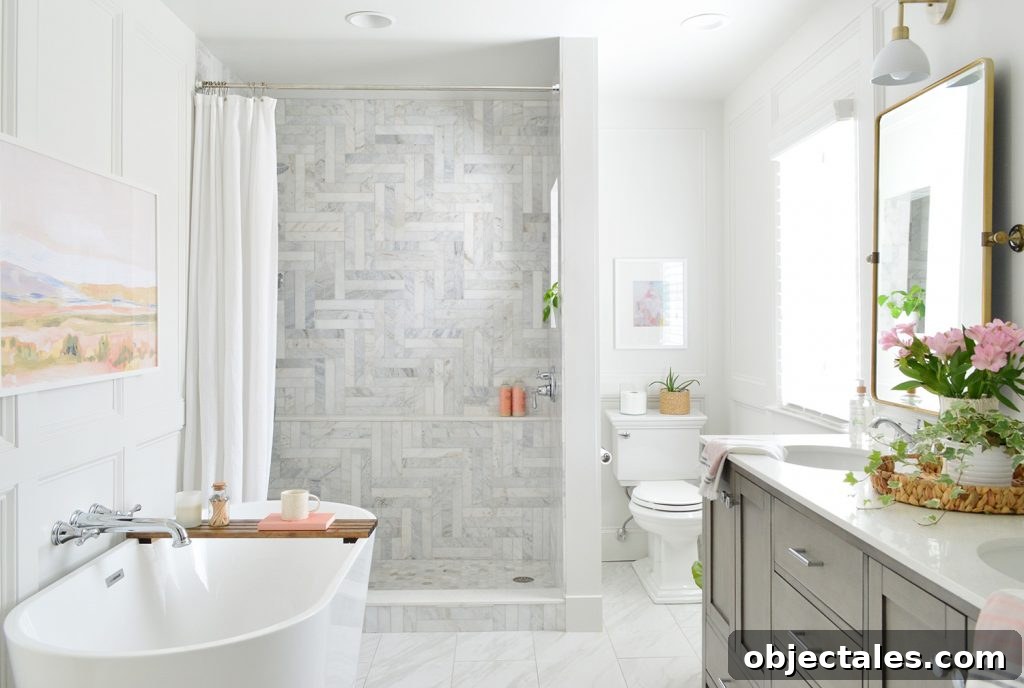 Episode 183: What's Next, House Vibes and an Embarrassing Moment 7 Marble Traditional Bathroom With Herringbone Walk In Tile Shower