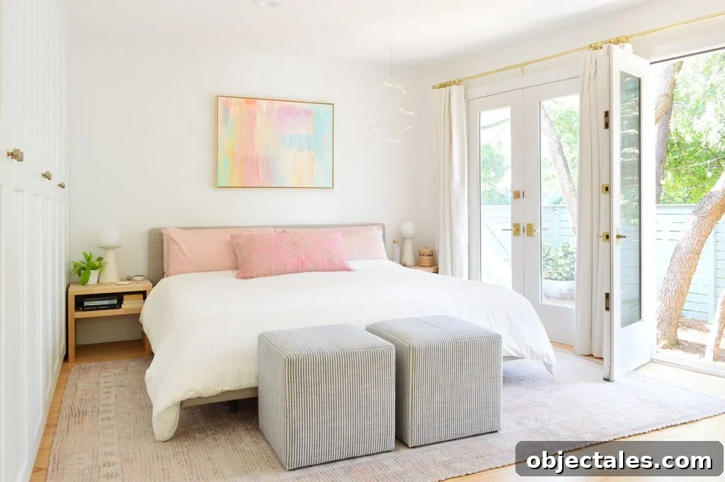 King Size Tessu Article Bed With Open French Door To Garden