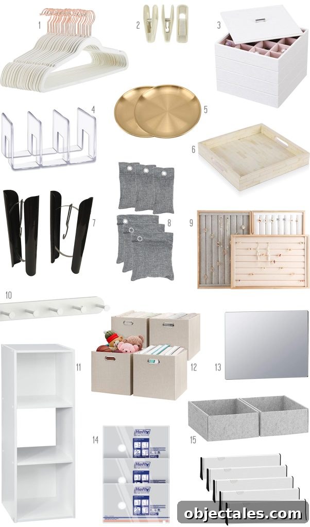 IKEA PAX Closet Organization: How We Transformed Our Space 17 Moodboard of products used in organizing Ikea Pax Closets