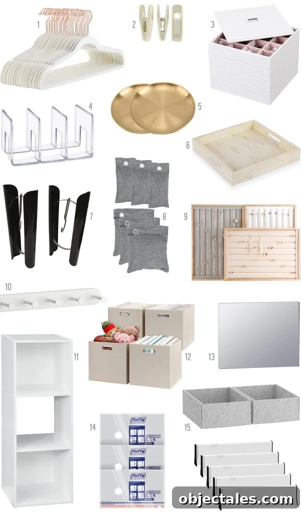 IKEA PAX Closet Organization: Our Setup and Storage Ideas 13 Moodboard of products used in organizing Ikea Pax Closets