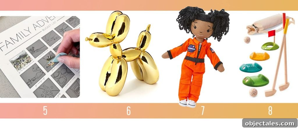 Holiday Gifts Ideas For Kids Teen Family Adventure Scratch Off Balloon Dog Statue Astronaut Doll Mini Golf Set