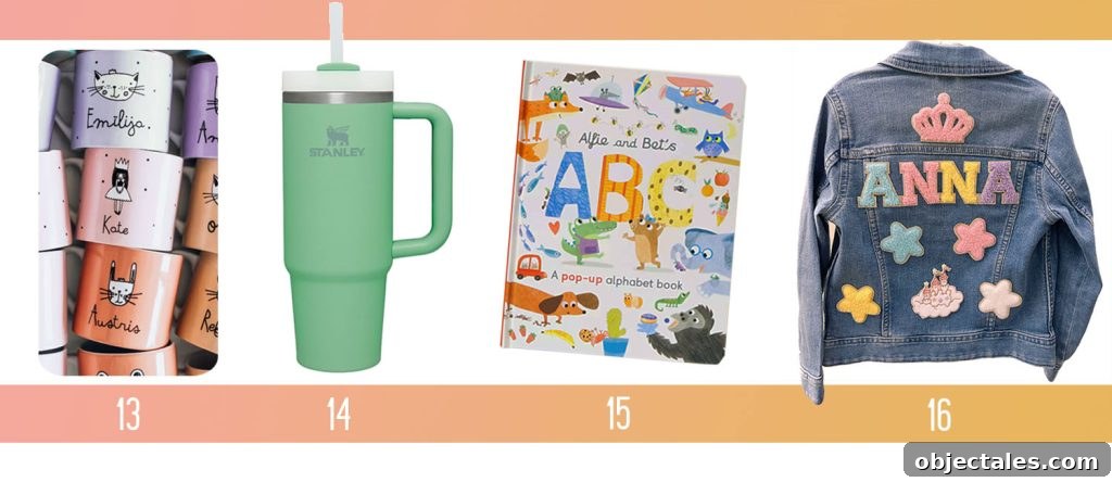 Holiday Gifts Ideas For Kids Teen Personalized Mug Stanley Water Bottle ABC Pop Up Book Personalized Jean Jacket