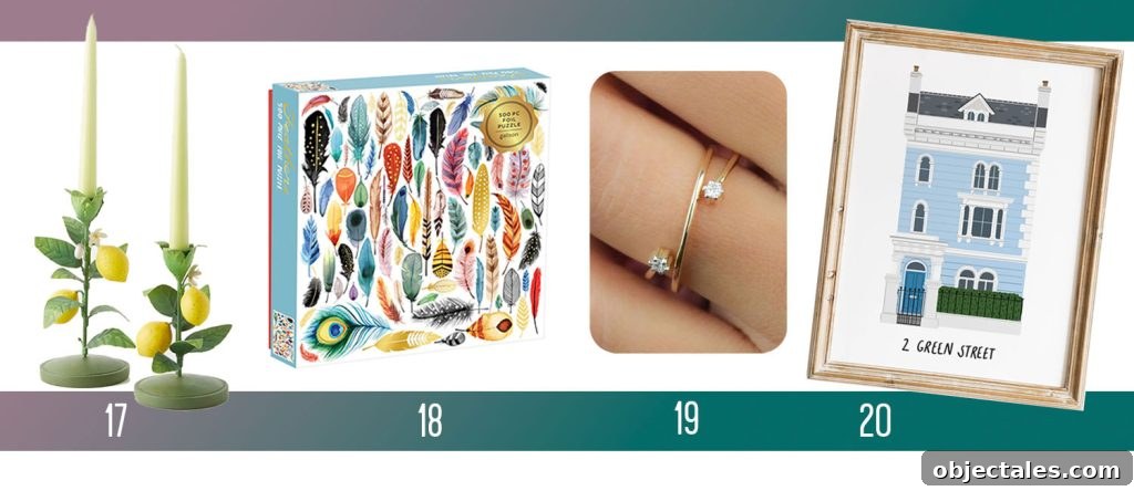 Holiday Gifts Ideas For Men Women Lemon Candlesticks Feather Puzzle Wrap Ring Custom House Portrait