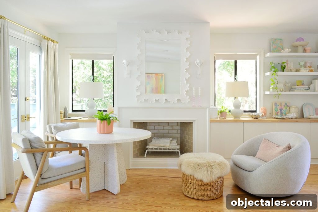 6 Bedroom Upgrades That Transformed Our Space 4 Beachy Bedroom Side With Fireplace And Terrazzo Table