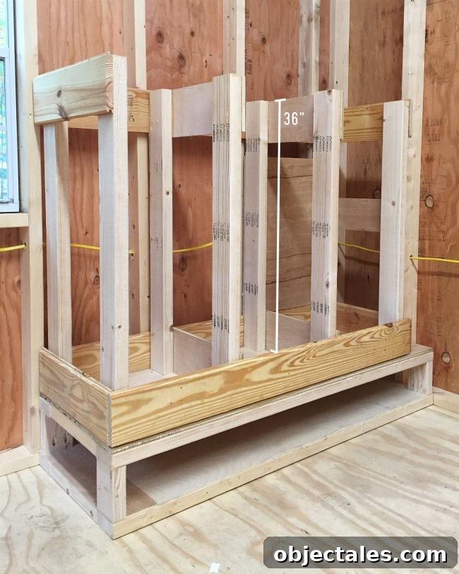 adding 3 foot tall dividers to scrap wood organizer storage