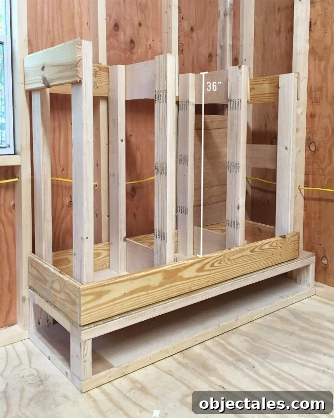 DIY Scrap Wood Storage: Build It From Leftover Lumber 11 adding 3 foot tall dividers to scrap wood organizer storage