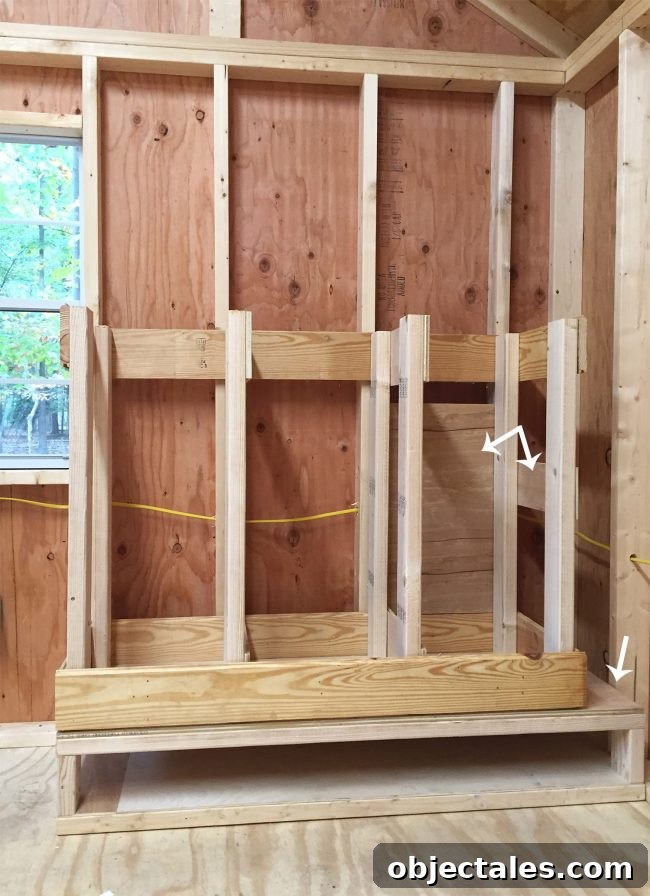 providing wood backing panels to scrap wood storage organizer