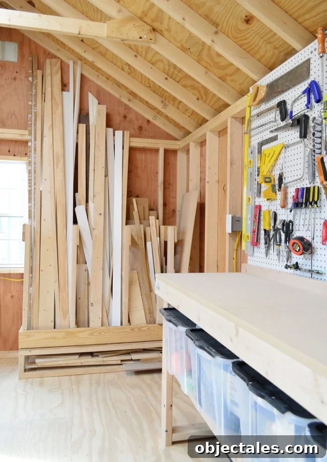 DIY Scrap Wood Storage: Build It From Leftover Lumber 14 finished scrap wood storage organizer in shed