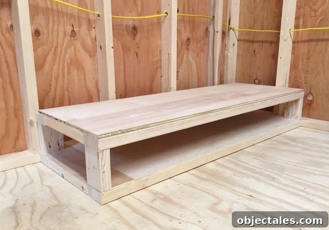 DIY Scrap Wood Storage: Build It From Leftover Lumber 10 creating second flat platform on the bottom of scrap wood storage organizer