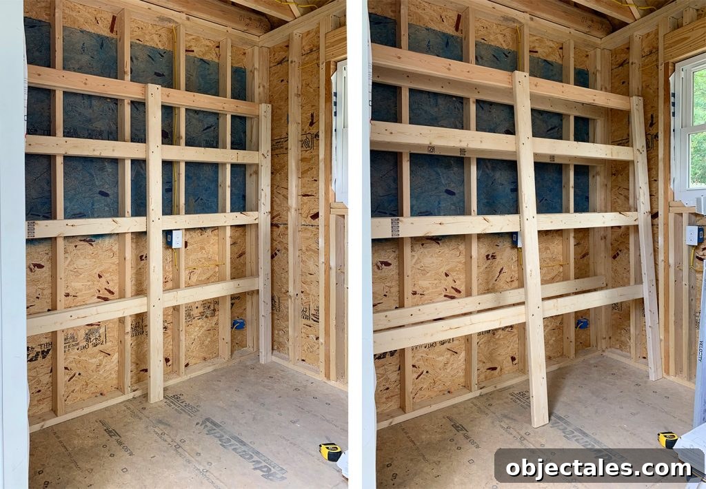 Build Sturdy DIY Garage Shelving: Step-by-Step Plans 9 heavy duty DIY wood shelves with front panel piece pulled off