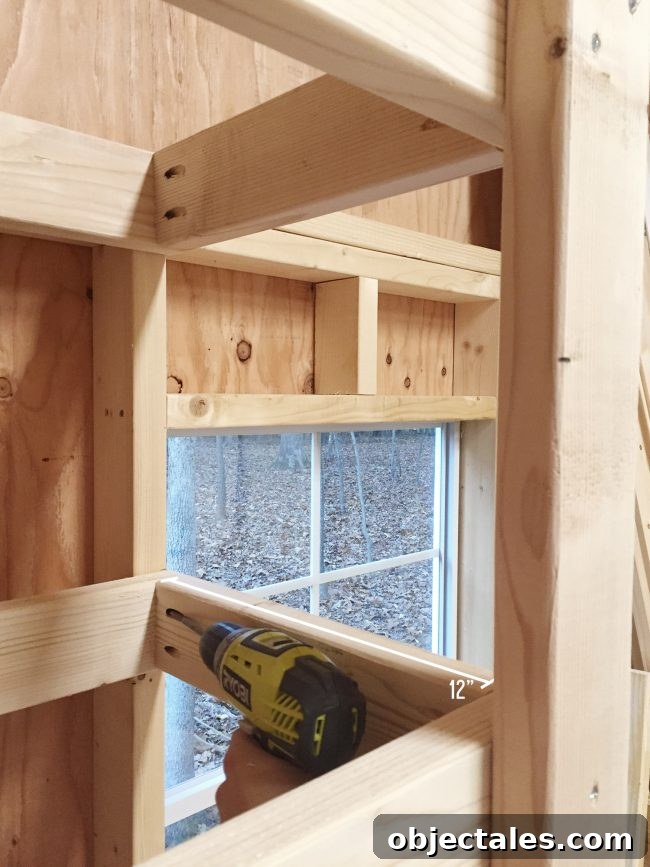 Build Sturdy DIY Garage Shelving: Step-by-Step Plans 10 screwing side pieces into wood garage shelving