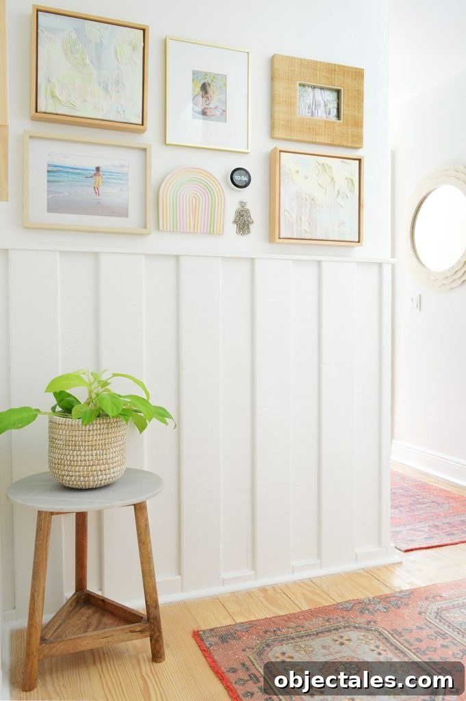 Wainscoting Molding In Hallway Painted SW Pure White