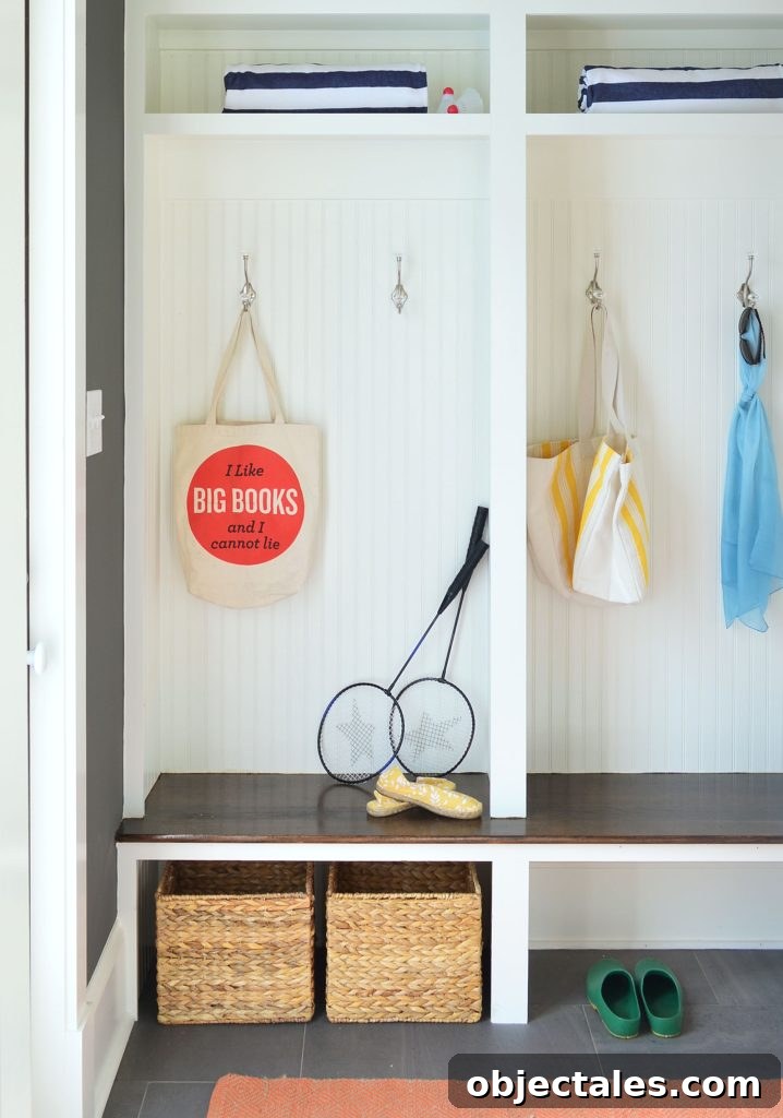 Mudroom Cubby Storage With Simply White Paint