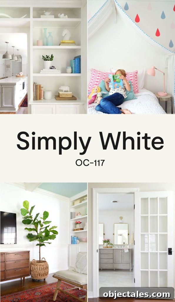 Collage Of Spaces Using Benjamin Moore Simply White