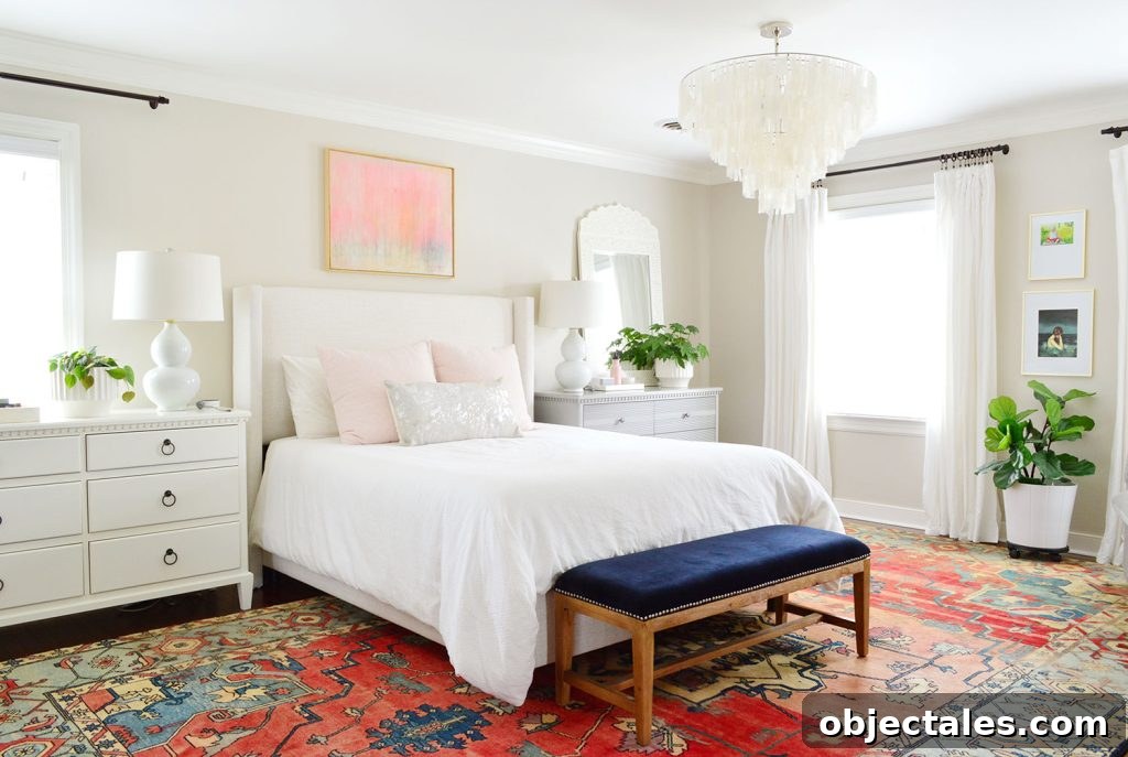 Traditional Bedroom With Greige Walls And Simply White Trim