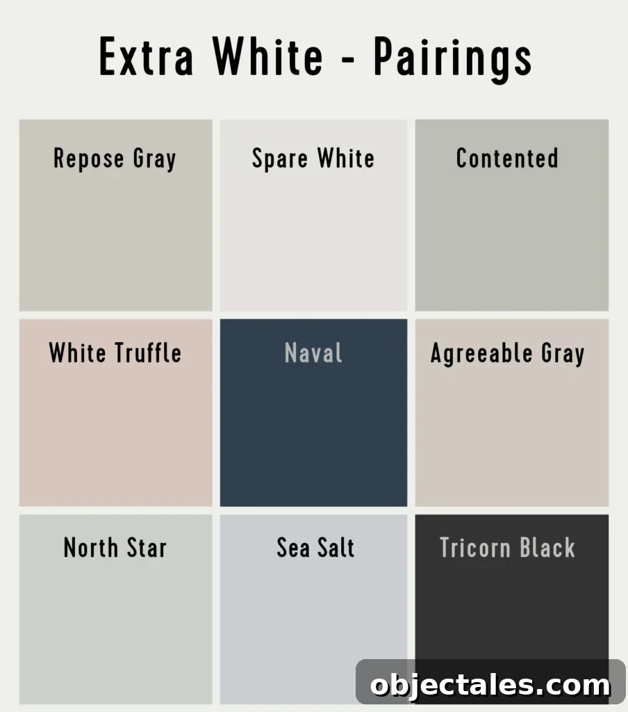 Paint Color Pairings for SW Extra White