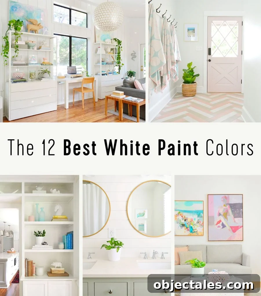 Collage of Interior Using Best White Paint Colors
