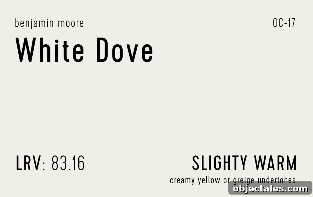 Benjamin Moore White Dove Swatch With Paint Info LRV Undertone