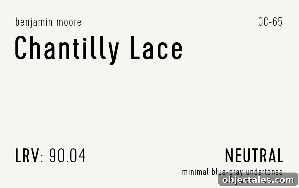 Benjamin Moore Chantilly Lace Swatch With Paint Info LRV Undertone