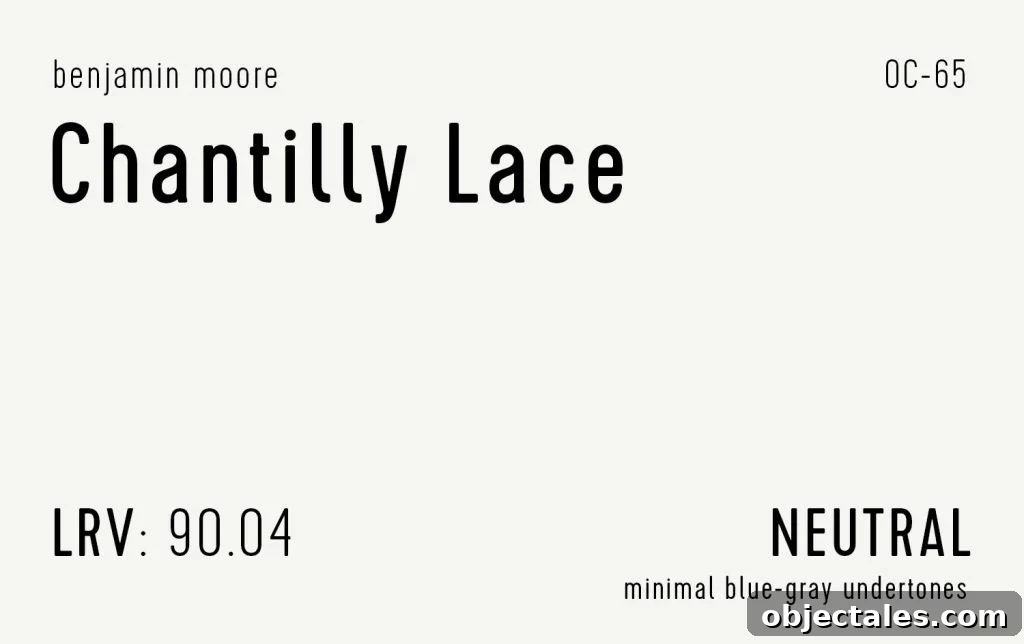 Benjamin Moore Chantilly Lace Swatch With Paint Info LRV Undertone