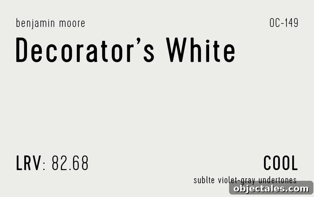 Benjamin Decorators White Swatch With Paint Info LRV Undertone